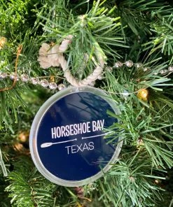 The Market Place Horseshoe Bay, Texas Round Christmas Ornament LAKE LIFE