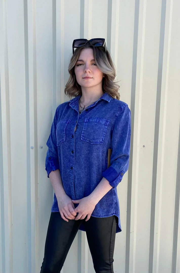 Billy T Split Back Shirt Night Blue 1 Billy T Split Back Shirt Night Blue