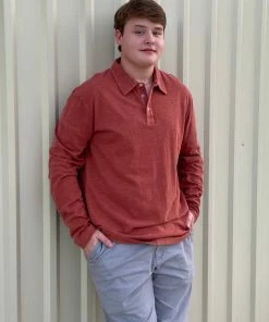 Mod O Doc Salt Point Long Sleeve Slub Jersey Polo