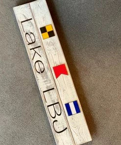 The Market Place Lake LBJ Nautical Flags Wall Sign LAKE LIFE