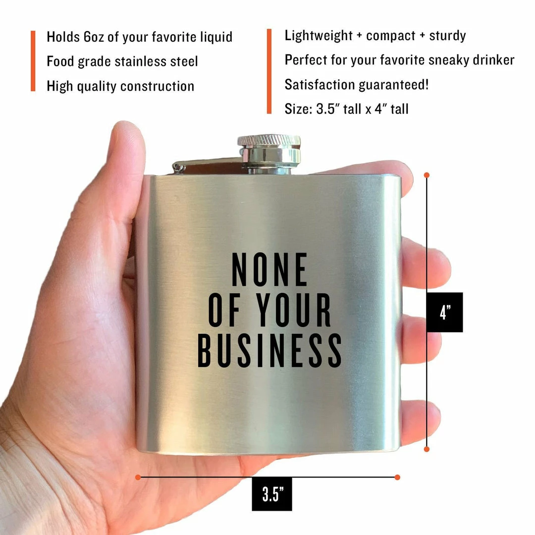 Swag Brewery NONE OF YOUR BUSINESS Flask Home & Beauty 4 Swag Brewery NONE OF YOUR BUSINESS Flask Home & Beauty