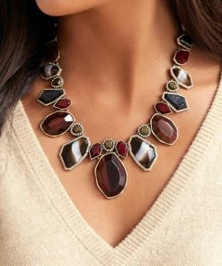 Chloe + Isabel Rebel Red Tiger Eye Statement Necklace