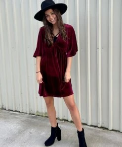 LOVESTITCH Scarlett Velvet Mini Dress